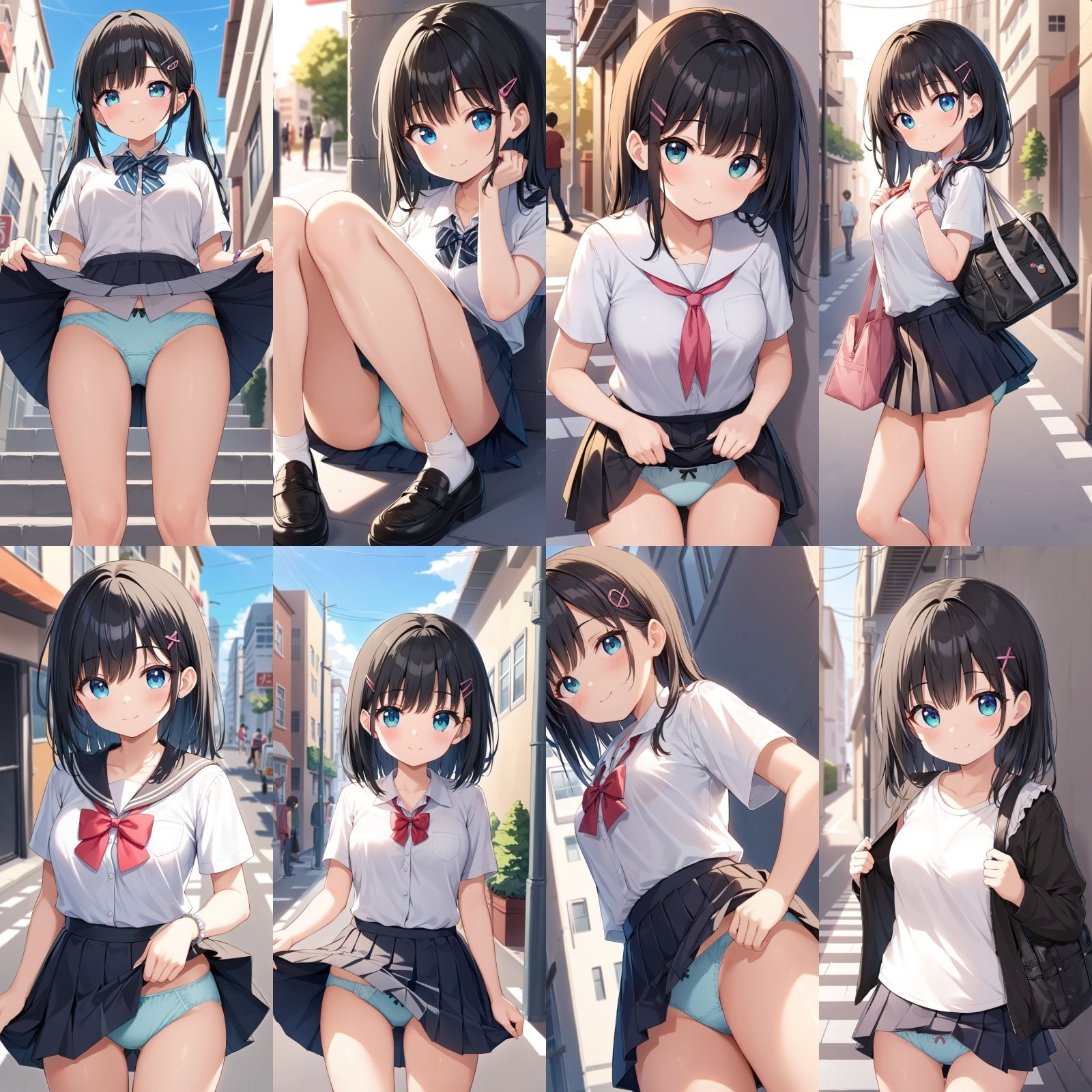 サンプル画像1:女友達に外でおパンティーみせてもらった【500枚】(女子高生) [d_567284]