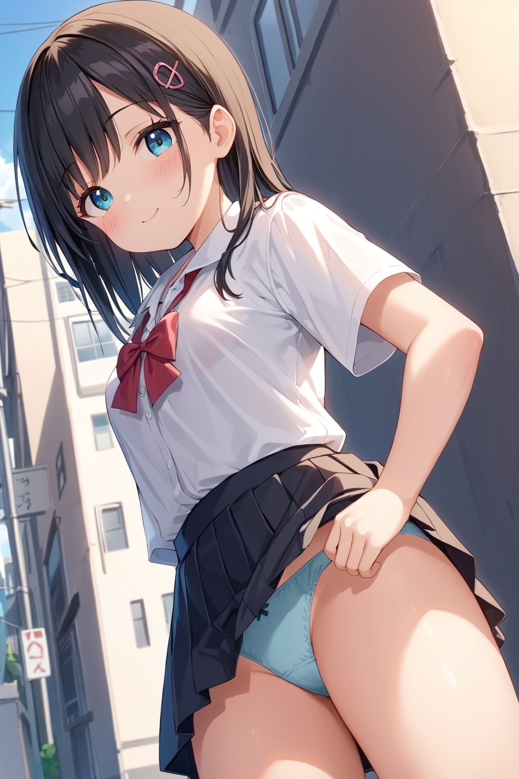 女友達に外でおパンティーみせてもらった【500枚】 画像9