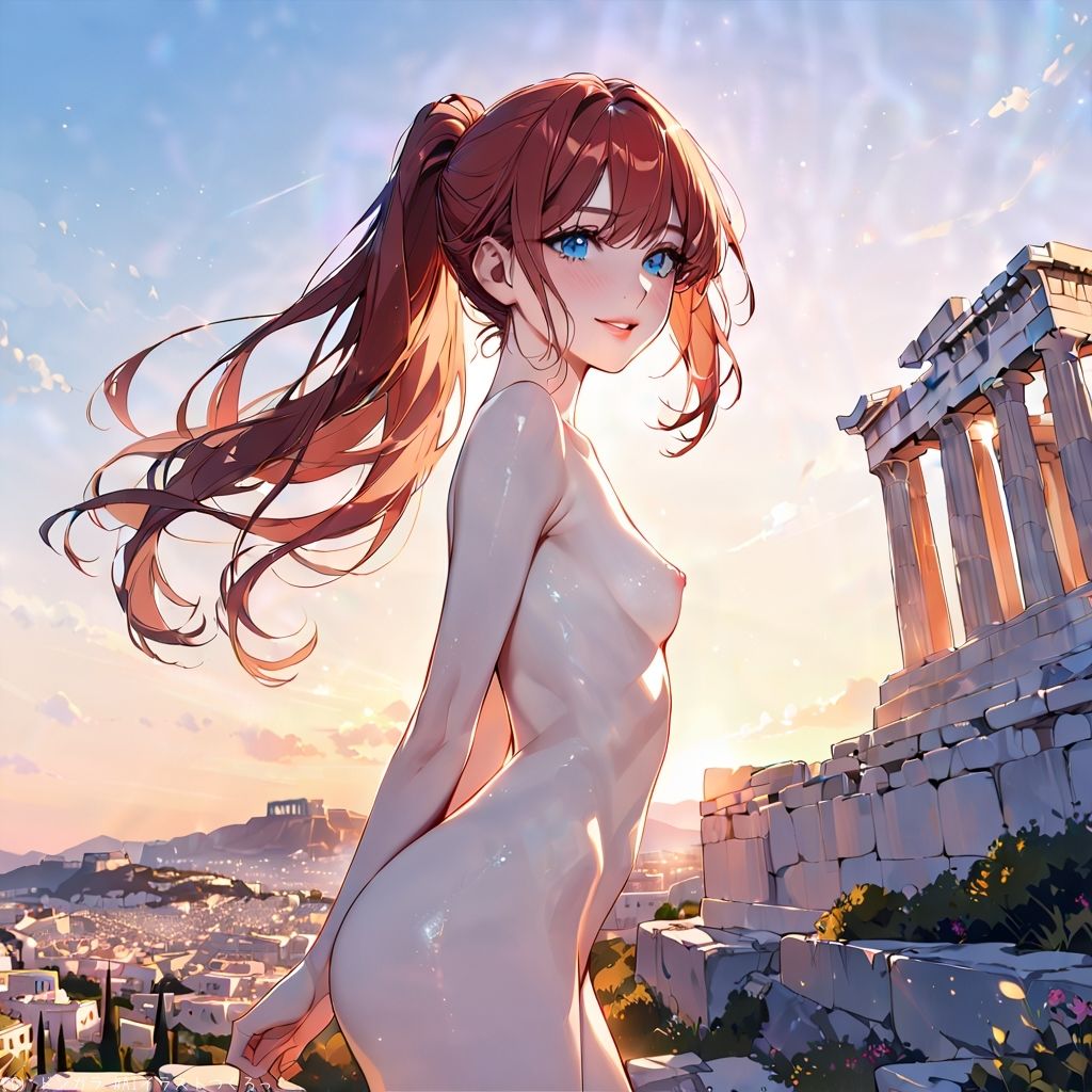 サンプル画像3:AIイラストCG集79  ザ・露出 in ギリシャ  エレニ・パパダキス(ドンガラAI美少女イラスト支部) [d_567287]