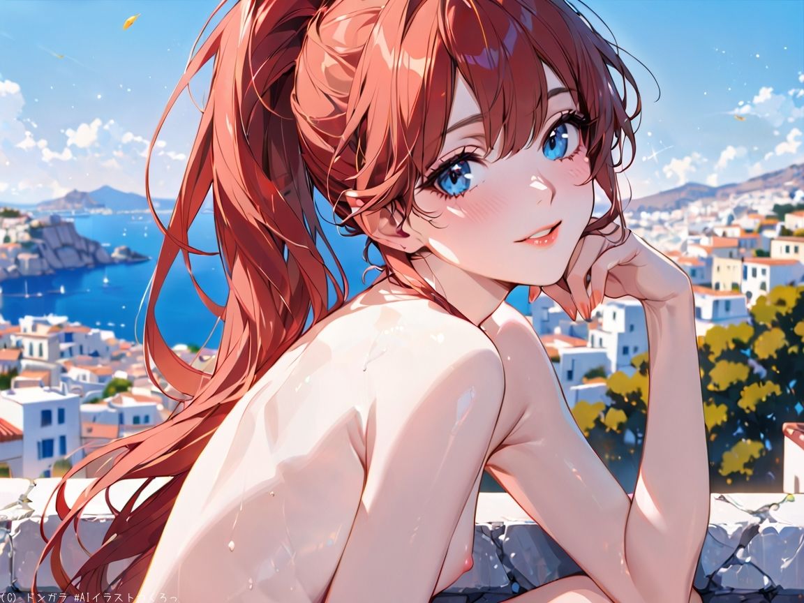 サンプル画像5:AIイラストCG集79  ザ・露出 in ギリシャ  エレニ・パパダキス(ドンガラAI美少女イラスト支部) [d_567287]