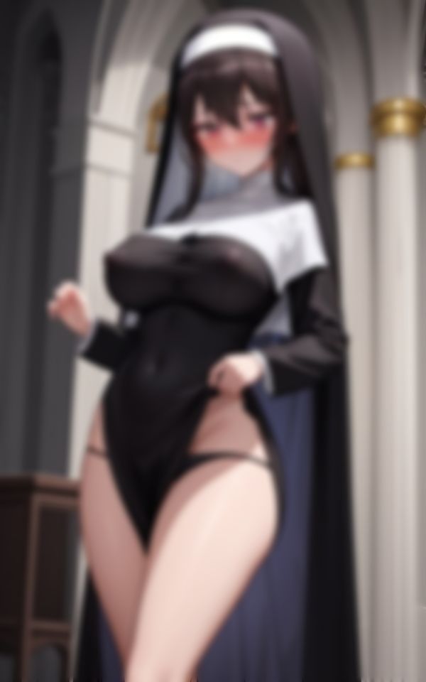 エチチな爆乳ロケットおっぱいで新米神父を誘惑する痴女シスター 画像1