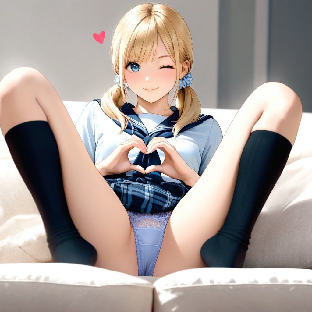 サンプル画像6:黒ハイソックスJKのM字パンチラ 〜リアル風ver〜(あみゅみゅ) [d_567462]