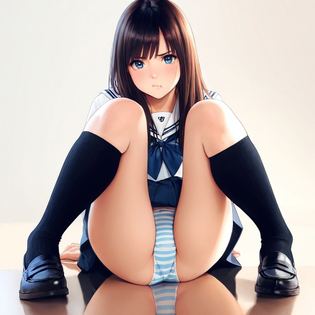 黒ハイソックスJKのM字パンチラ 〜リアル風ver〜 画像9