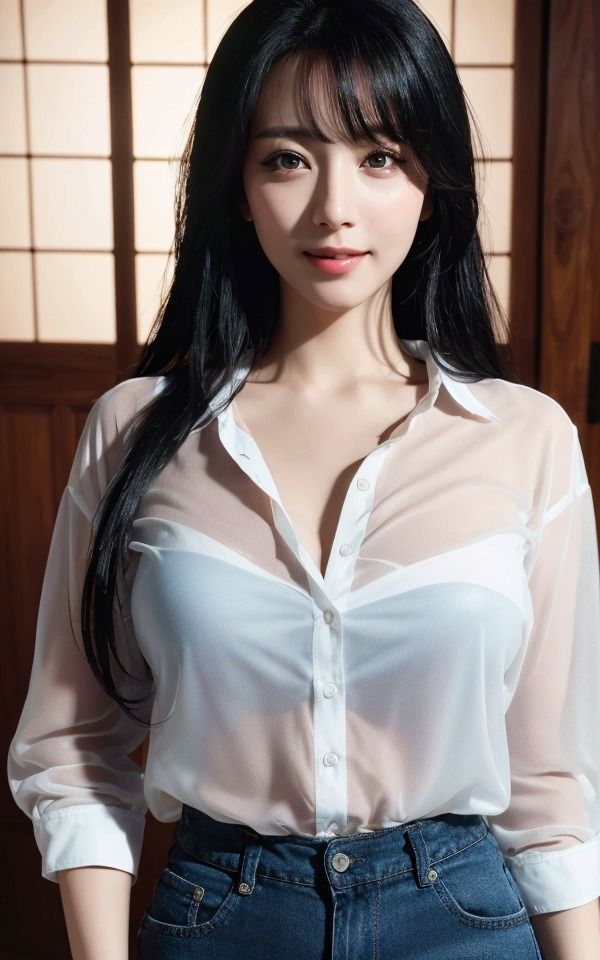 サンプル画像3:すけ すけ シアーの服を着た美女(AI美女CLUB) [d_567719]