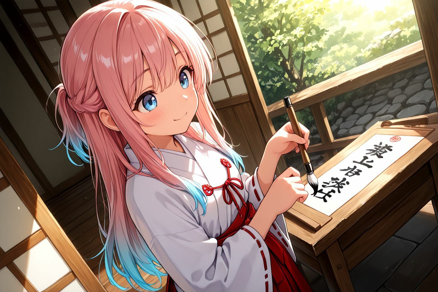 サンプル画像2:ミックスガールズコレクション  巫女服美少女のえっちなお祓い(えちえち) [d_567767]