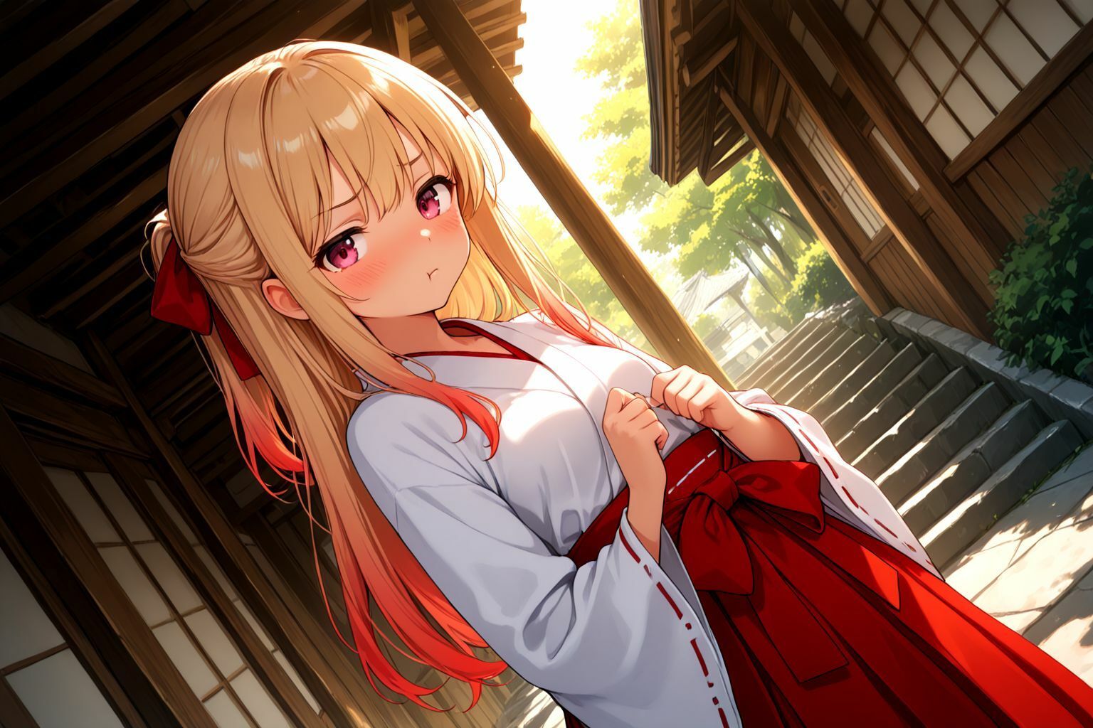 サンプル画像3:ミックスガールズコレクション  巫女服ちっぱい美少女のえっちなお祓い(えちえち) [d_567781]