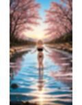 金髪貧乳美少女のえっちな写真集vol.23〜春の晴れた朝の川編〜