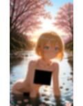 金髪貧乳美少女のえっちな写真集vol.23〜春の晴れた朝の川編〜