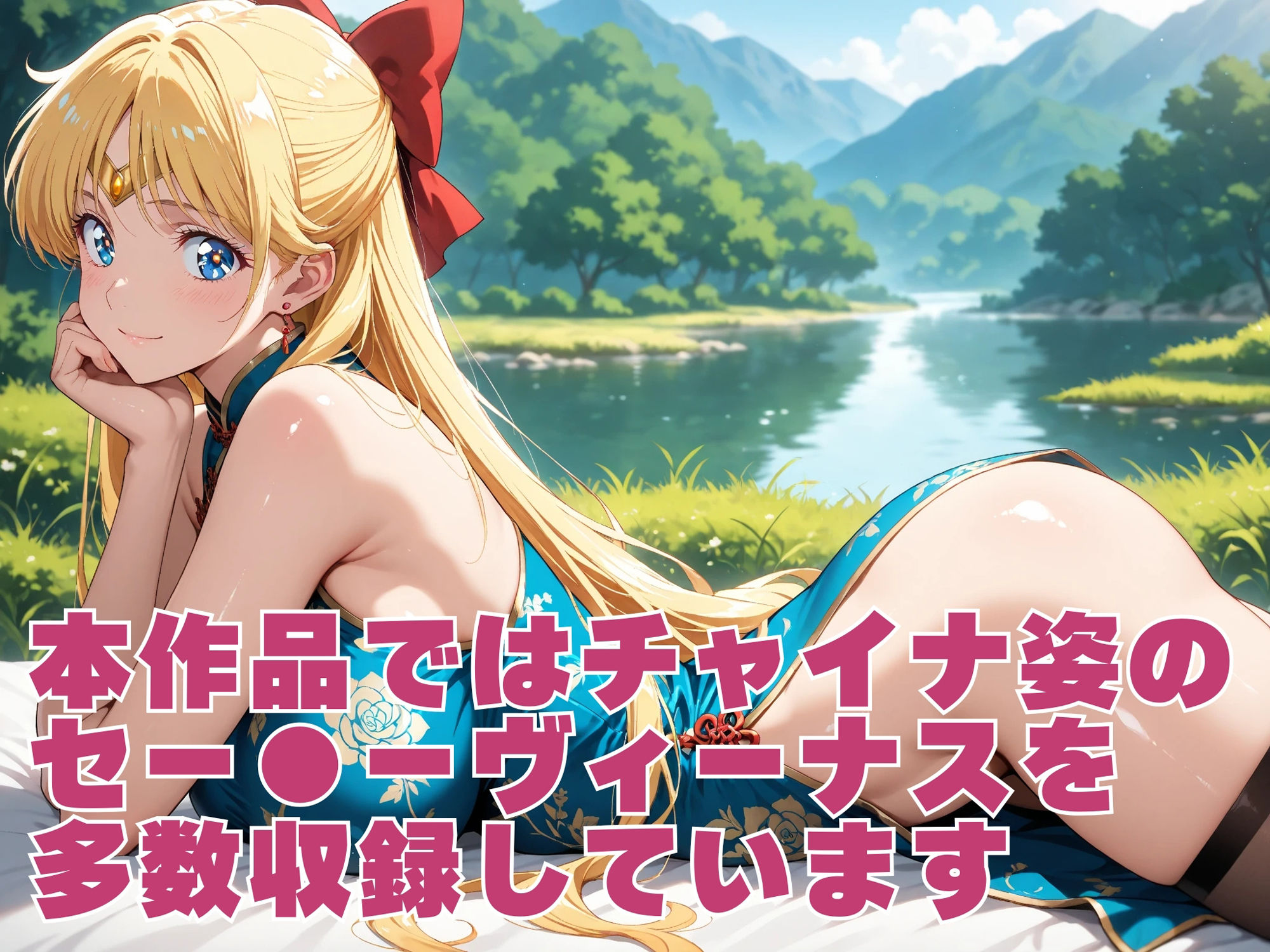 サンプル画像1:【発情ヒロイン】美少女戦士セー●ーヴィーナス  すけすけチャイナで青姦編(画像生成マン) [d_568042]