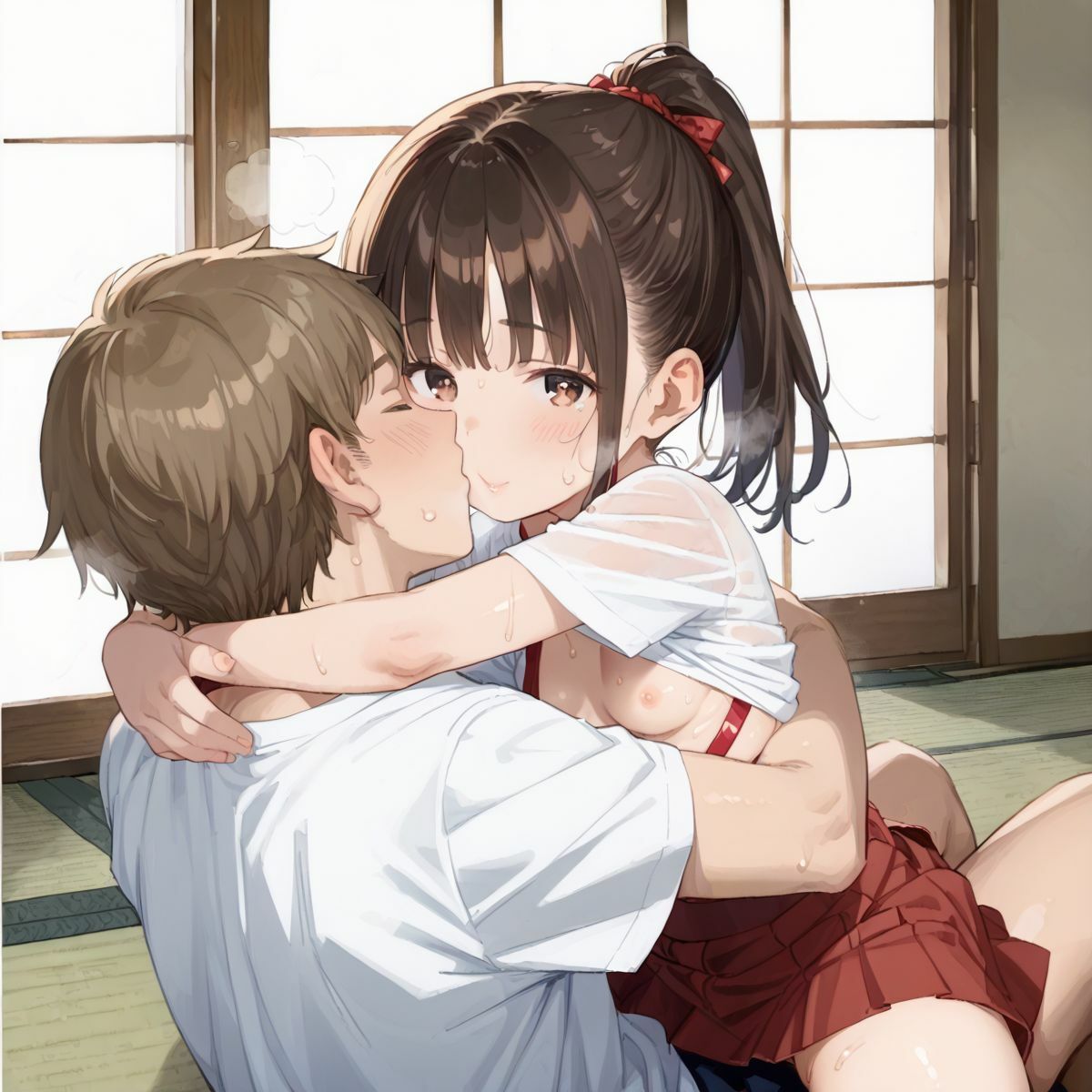 サンプル画像1:夏休みの自由研究に「動物の交尾」選んだつるぺた義妹のお手伝いをするために本番中出しえっちで実践授業をしてあげる01(ロリもち) [d_568171]