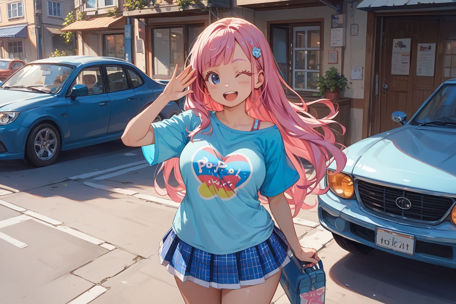 サンプル画像1:車の中でどっちが先にイクかのチキンレース(AI嗜好錯誤) [d_568478]