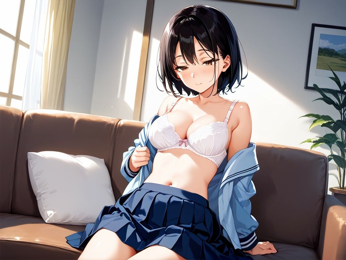 制服×スク水 巨乳妹といちゃらぶSEX 画像4