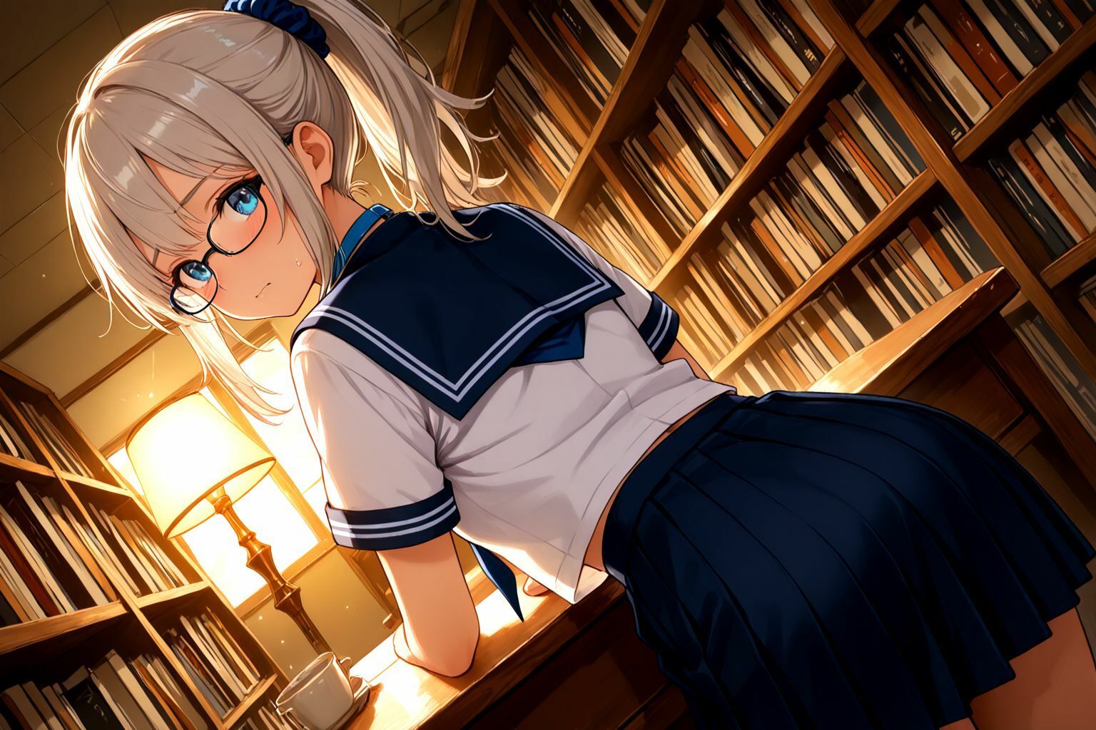 サンプル画像3:ミックスガールズコレクション  美少女図書委員のメガネっ娘と図書館でえっちなお勉強(えちえち) [d_568521]