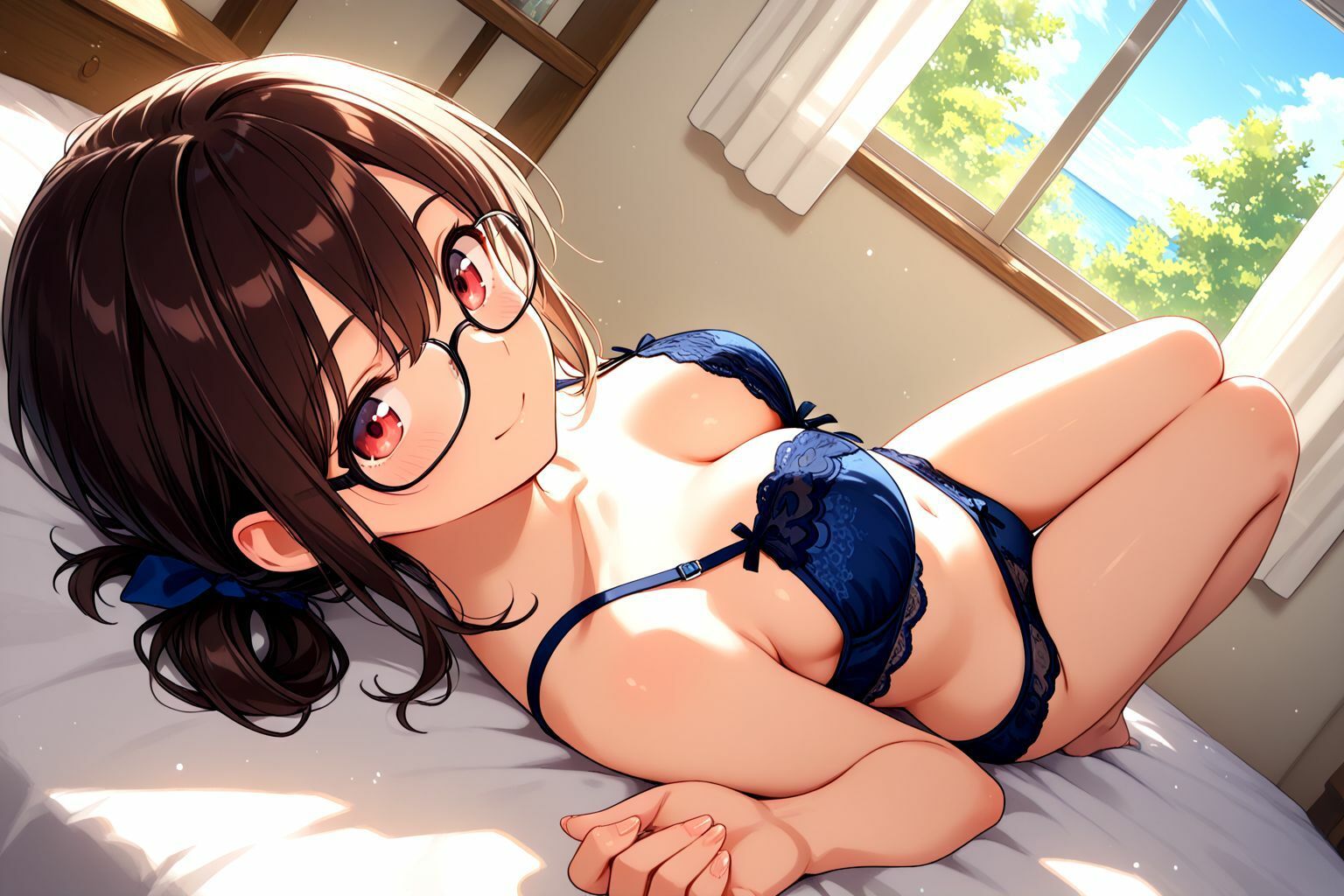 サンプル画像4:ミックスガールズコレクション  美少女図書委員のメガネっ娘と図書館でえっちなお勉強(えちえち) [d_568521]