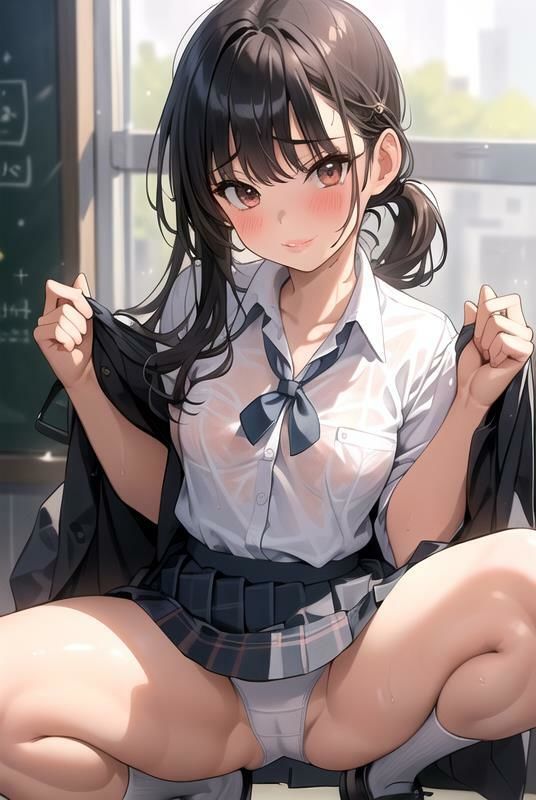 サンプル画像5:【はだかの幼馴染】 日常とは異なる風景が広がる教室 いつからこうなったんだろう・・ 君の湿ったYシャツが 色っぽいくて仕方がない  ＃16(美女の親指) [d_568636]