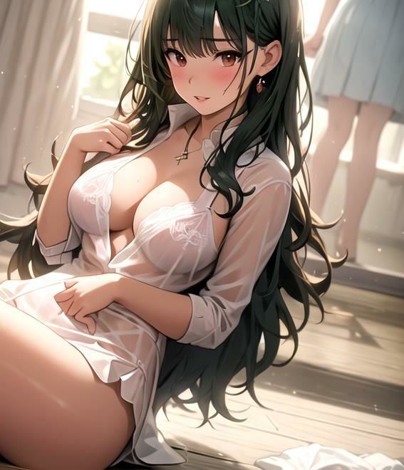 サンプル画像6:【はだかの幼馴染】 日常とは異なる風景が広がる教室 いつからこうなったんだろう・・ 君の湿ったYシャツが 色っぽいくて仕方がない  ＃16(美女の親指) [d_568636]