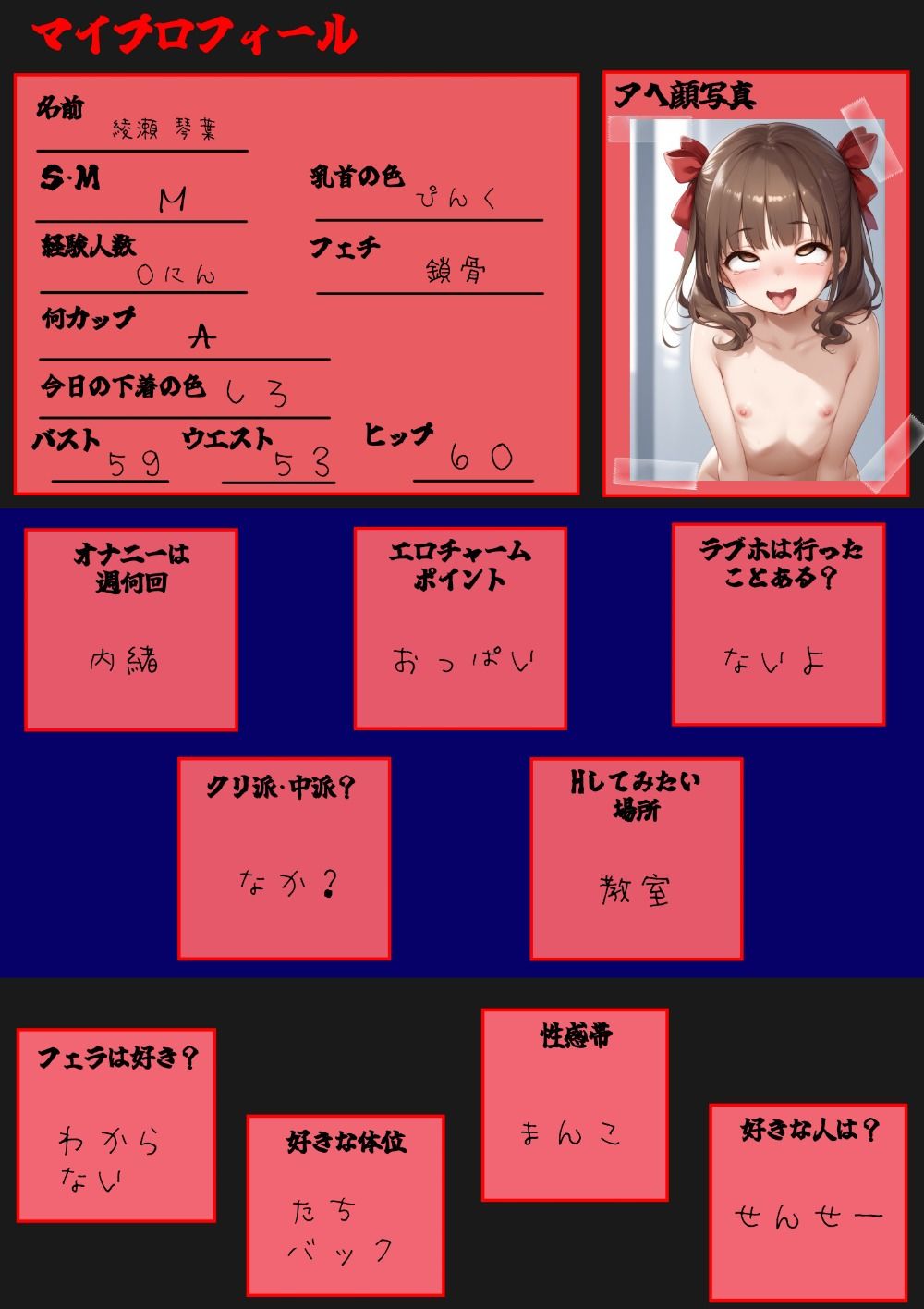 サンプル画像4:東京桜女学園 A組 プロフィール帳(官能処) [d_568830]