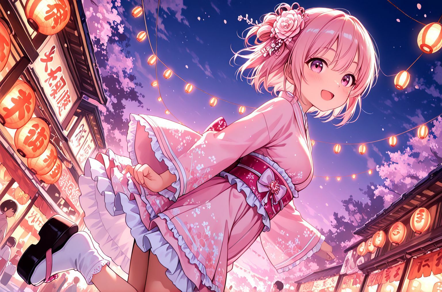 ミックスガールズコレクション 和服ミニスカ衣装のご当地ちっぱい美少女アイドルとえちえち打ち上げセックス 画像1
