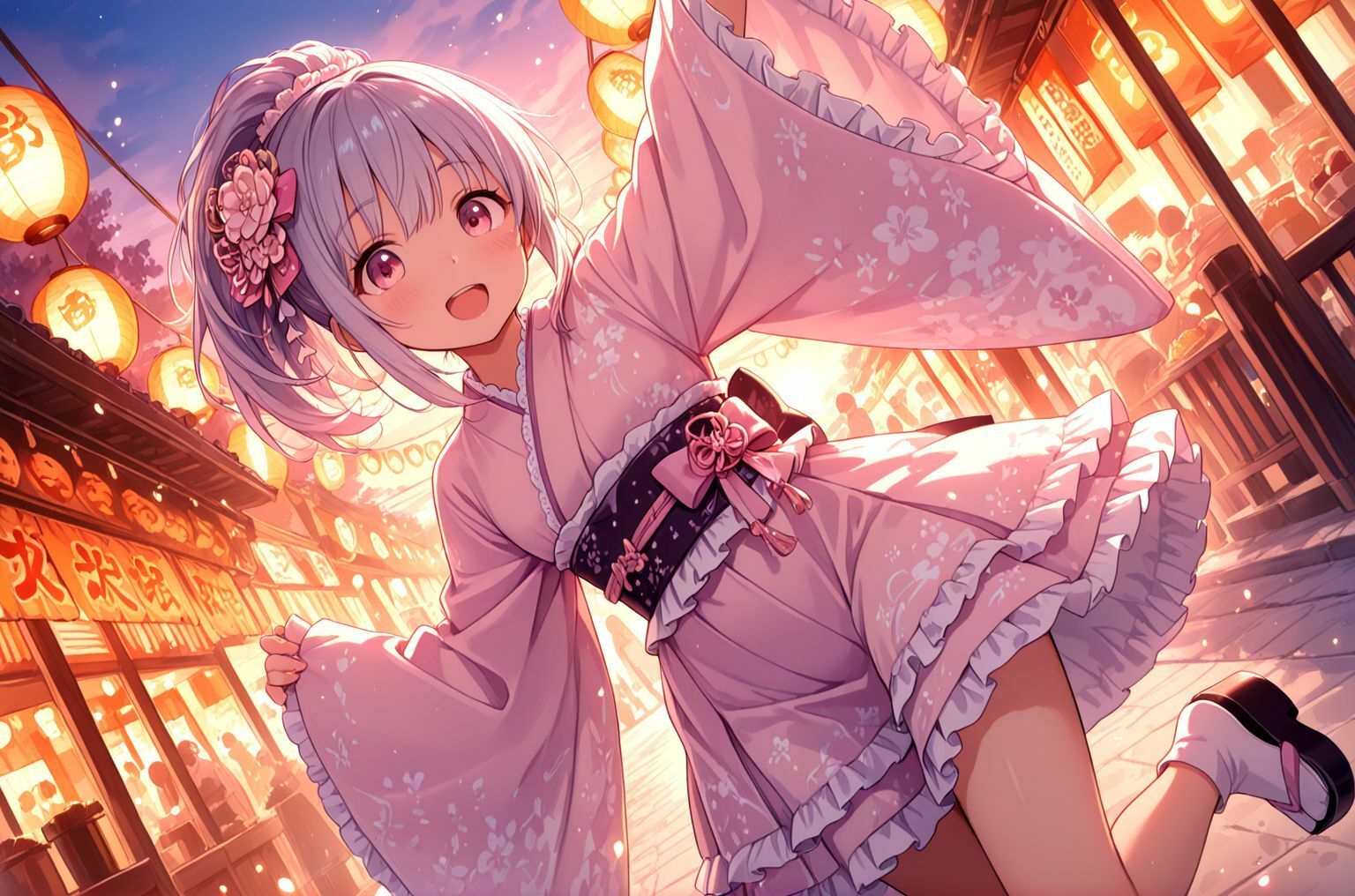 サンプル画像2:ミックスガールズコレクション  和服ミニスカ衣装のご当地ちっぱい美少女アイドルとえちえち打ち上げセックス(えちえち) [d_569109]