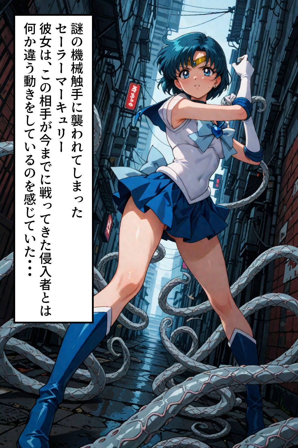 サンプル画像1:セーラーマーキュリー敗北(JunAIイラスト製作所) [d_569265]