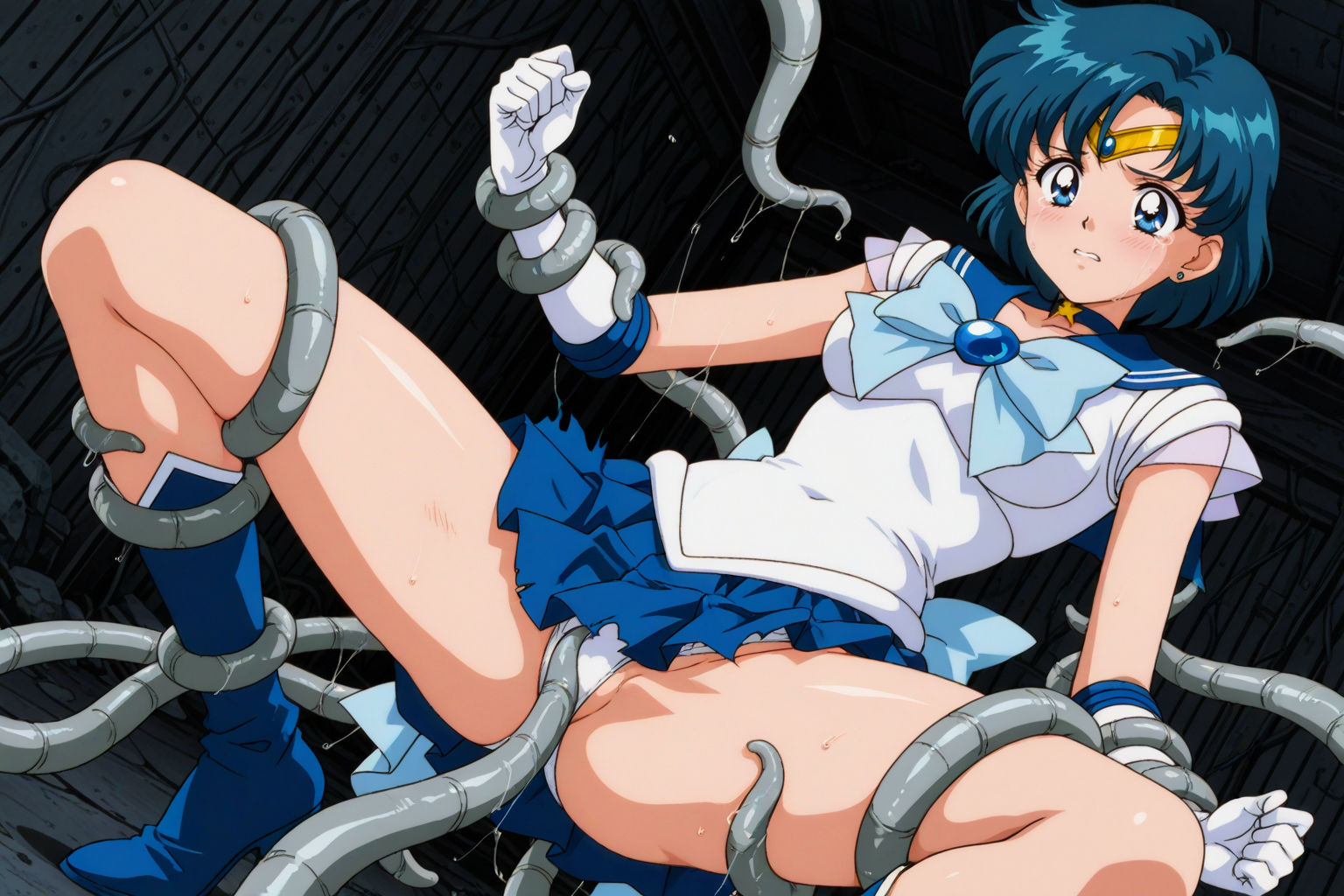 サンプル画像2:セーラーマーキュリー敗北(JunAIイラスト製作所) [d_569265]