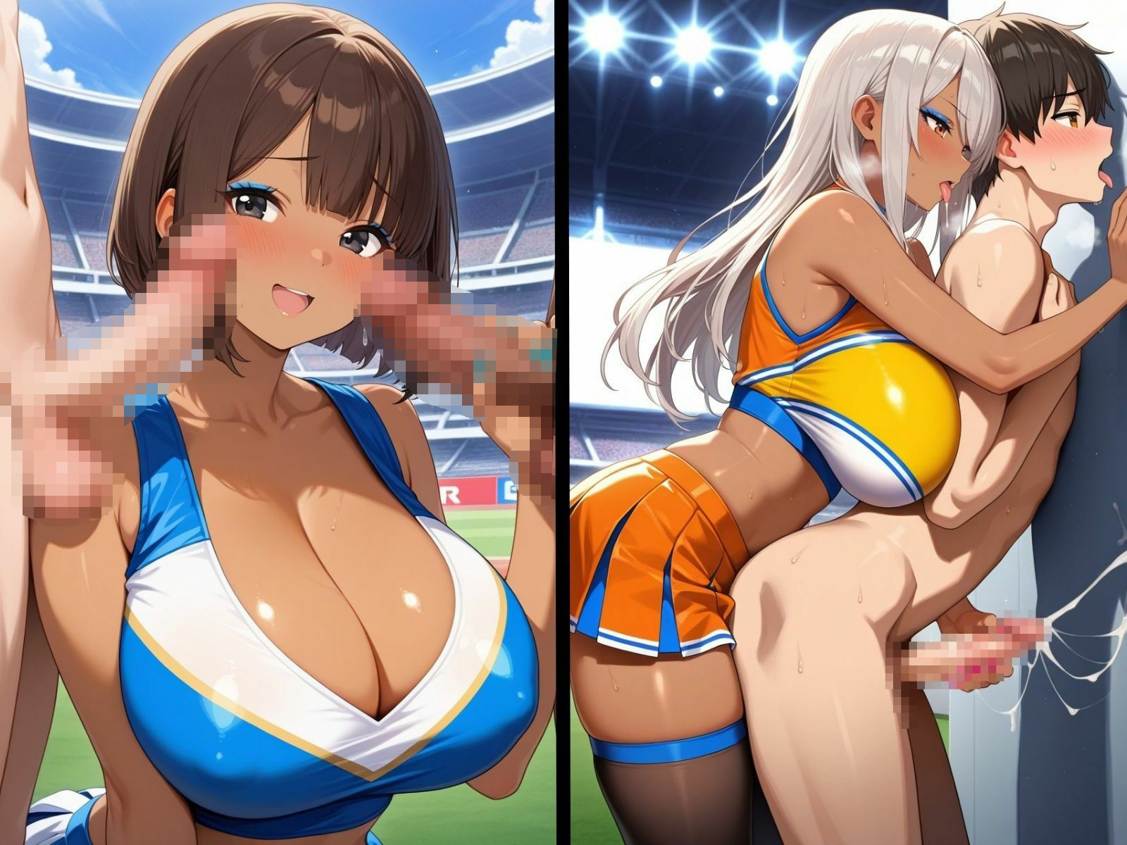 爆乳黒ギャルチアガール!スタジアムでやりたい放題! 画像2