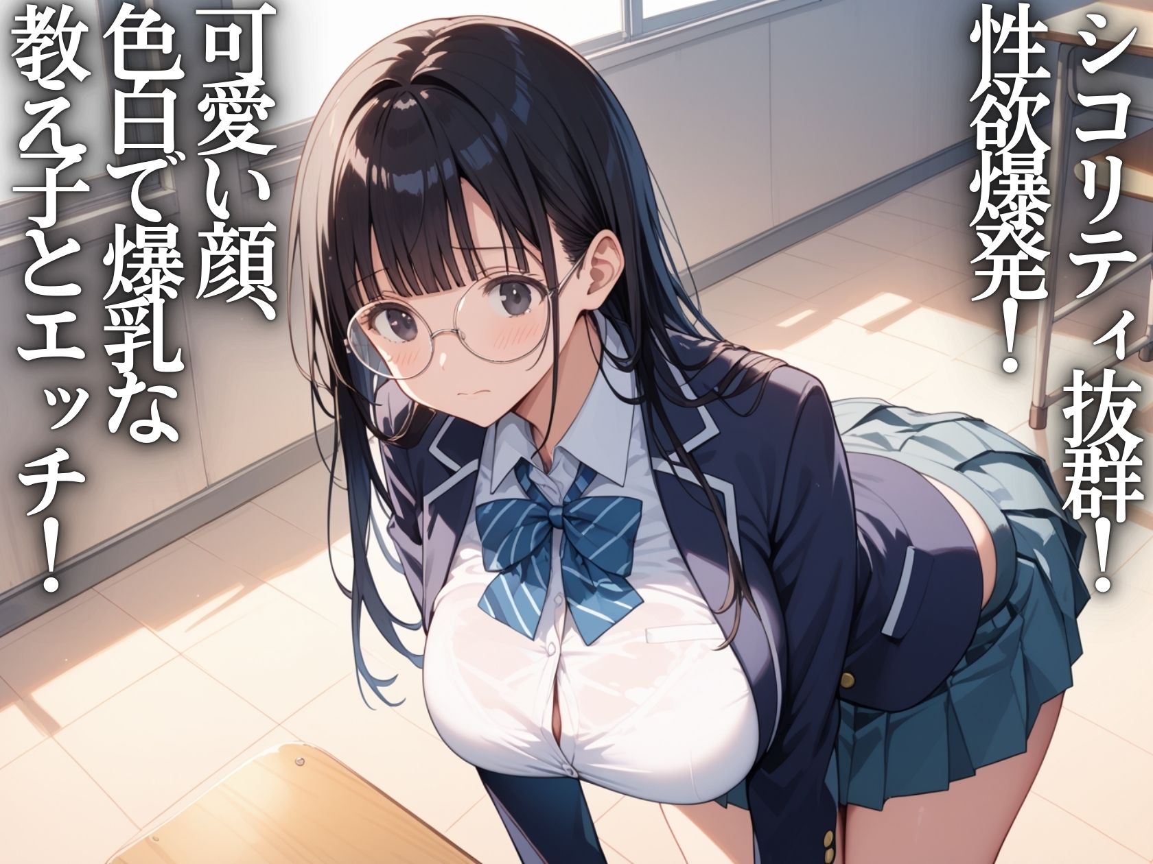 サンプル画像1:爆乳学園〜教え子の陰キャJKの身体がエロすぎるので種付けプレスしまくった(うおでっか) [d_569569]