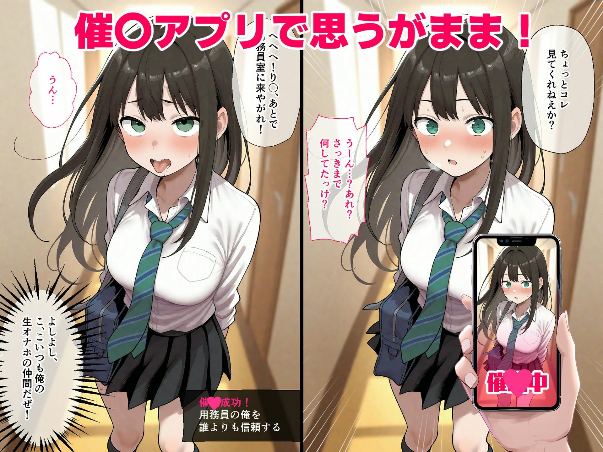 サンプル画像4:催◯誤認 催〇・透視アプリを拾った童貞種付けおじさん 鷺〇文香 渋〇凛 高〇楓(山盛りトンファー) [d_569719]