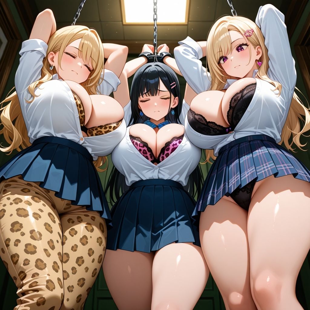 フェチコレVol.65 吊り上げ拘束されたヒョウ柄爆乳ギャルハーレム【総枚数250枚】 画像7