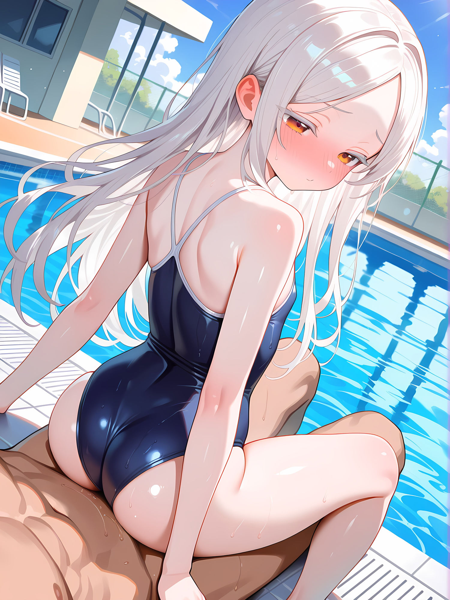 サンプル画像6:プールでスク水女子とイチャイチャ！3(にょすらもっち) [d_569938]