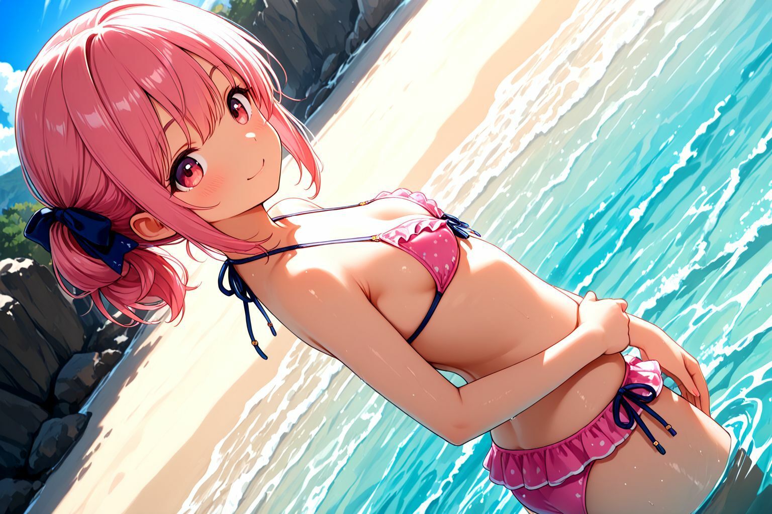ミックスガールズコレクション  ちっぱい女の娘と海辺でイチャイチャセックス 画像5