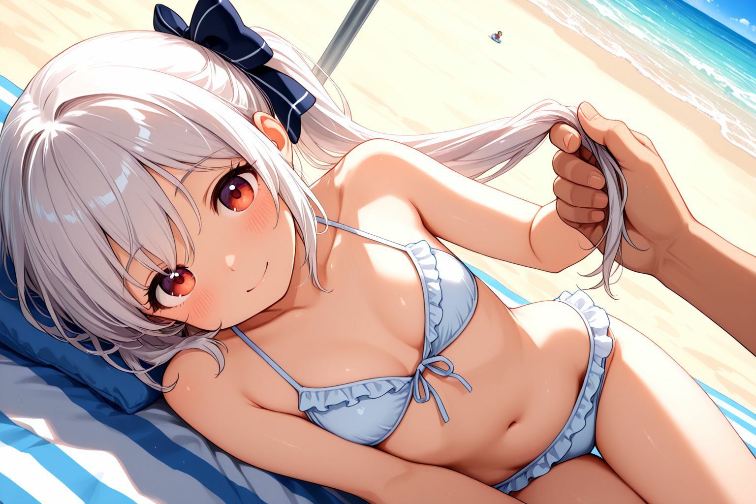 ミックスガールズコレクション  ちっぱい女の娘と海辺でイチャイチャセックス 画像6