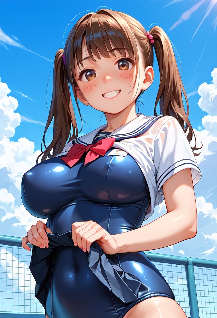 清楚系女子校生爆乳 スク水俺専用オナホ 画像1