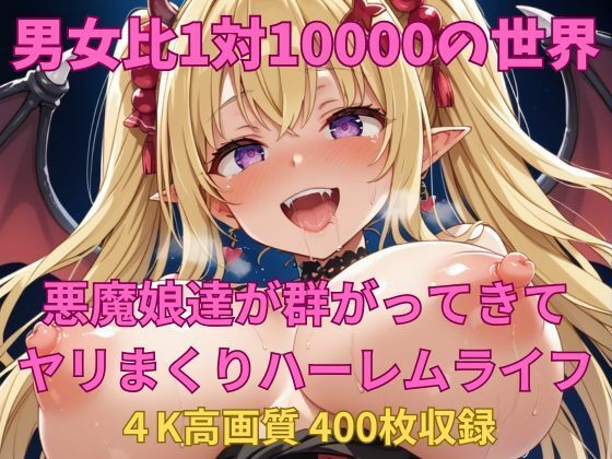 男女比1対10000の世界 悪魔娘達とセックスし放題でちんぽが乾く暇もないヤリ放題ハーレムライフ!!【TailorFetiAI-Pix】