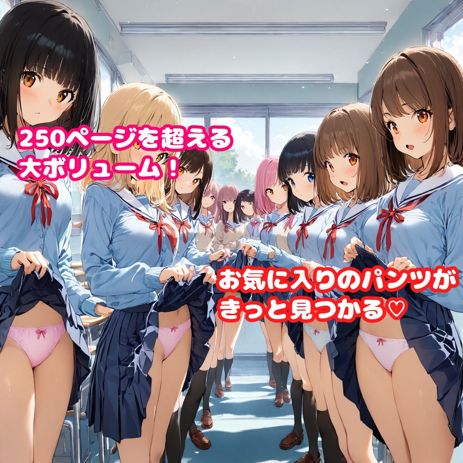 サンプル画像6:スカートをたくし上げて見せることが日常になった世界  JK編(ねこあいろん) [d_570172]