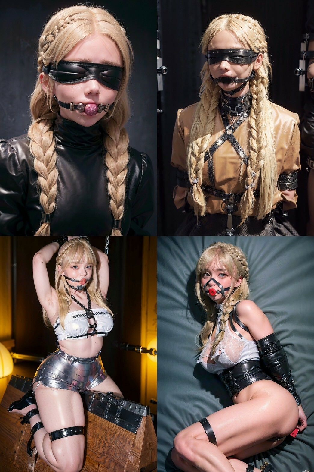 サンプル画像3:ボンデージ写真館 金髪三つ編み編(AIグラビア出版「AI DOOLs」) [d_570517]