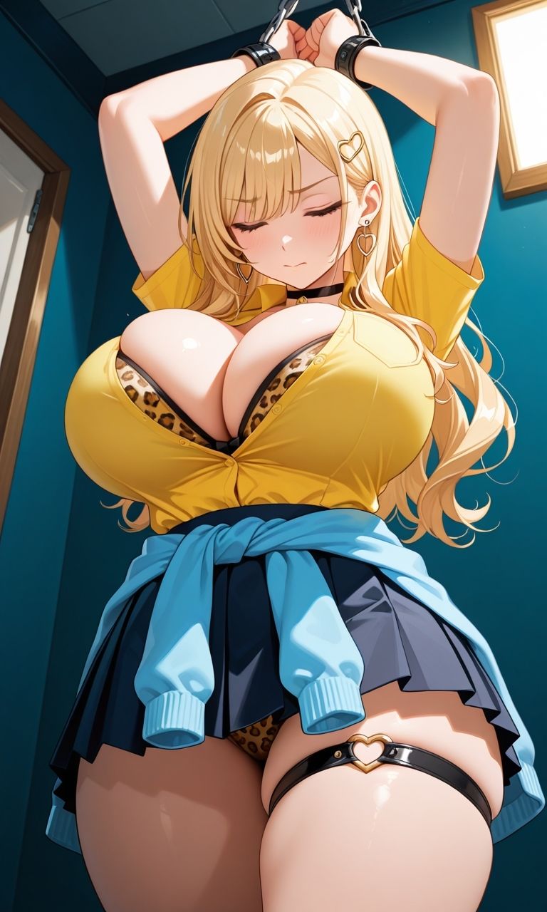 サンプル画像5:フェチコレVol.66 吊り上げ拘束されたヒョウ柄好きの金髪爆乳ギャル【総枚数250枚】(満点星) [d_570549]