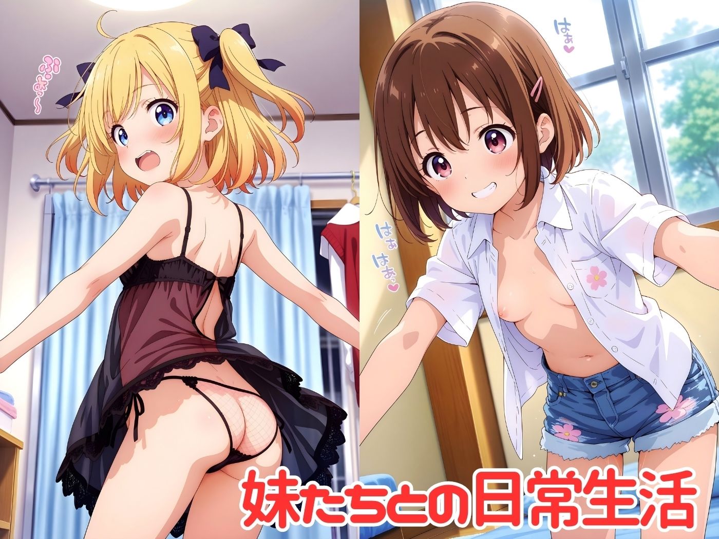 d_570589お家でちっぱい妹たちにエッチなイタズラ♪のエロ画像1
