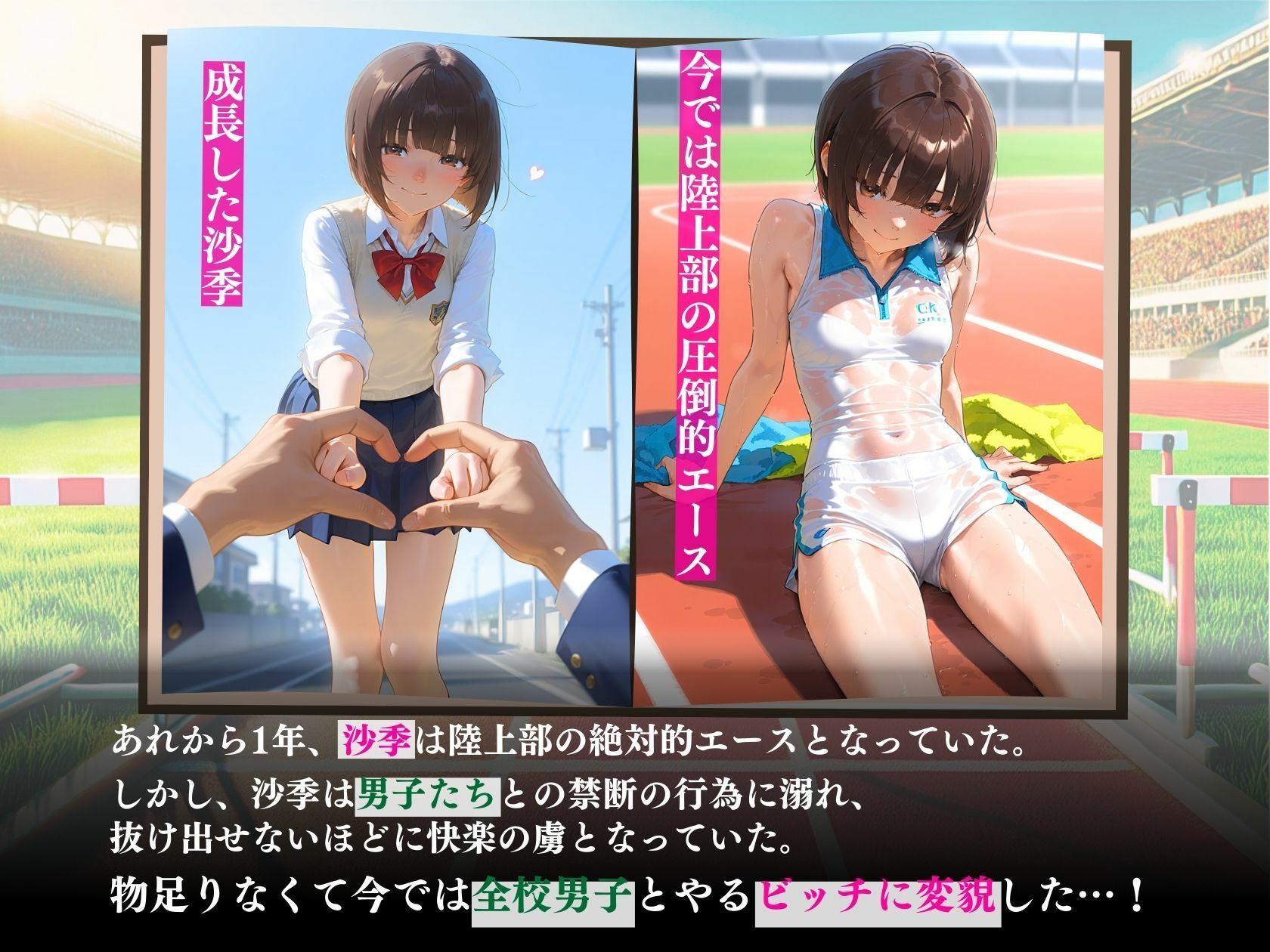 サンプル画像1:陸上部エース全校全員にマワされました（はーと）「もっと、もっと…奥まで届けて。」(推し娘) [d_570793]