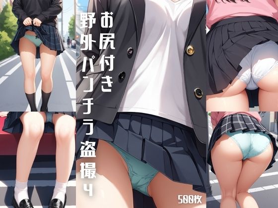 野外パンチラ盗撮4 【お尻付き】【500枚】【女子校生】