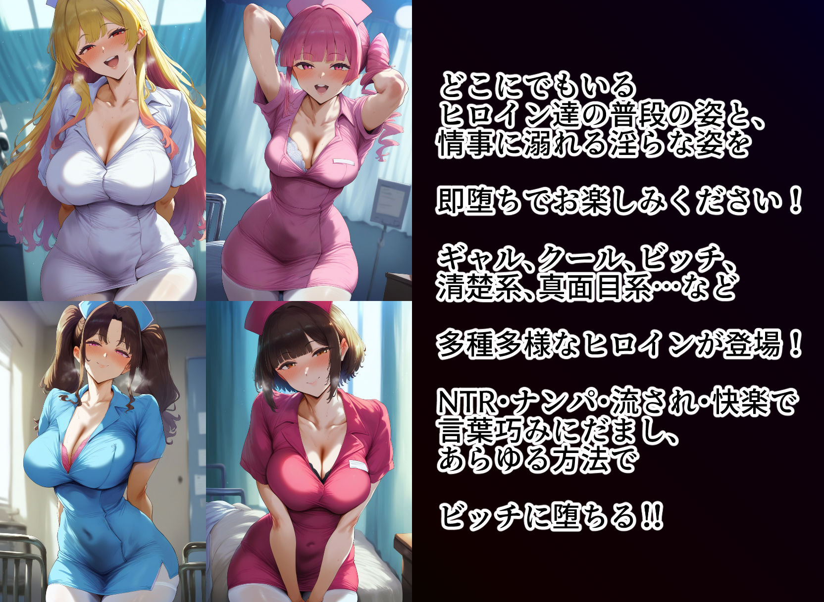 即堕ち2コマ ナース【セリフあり】40キャラ 画像1