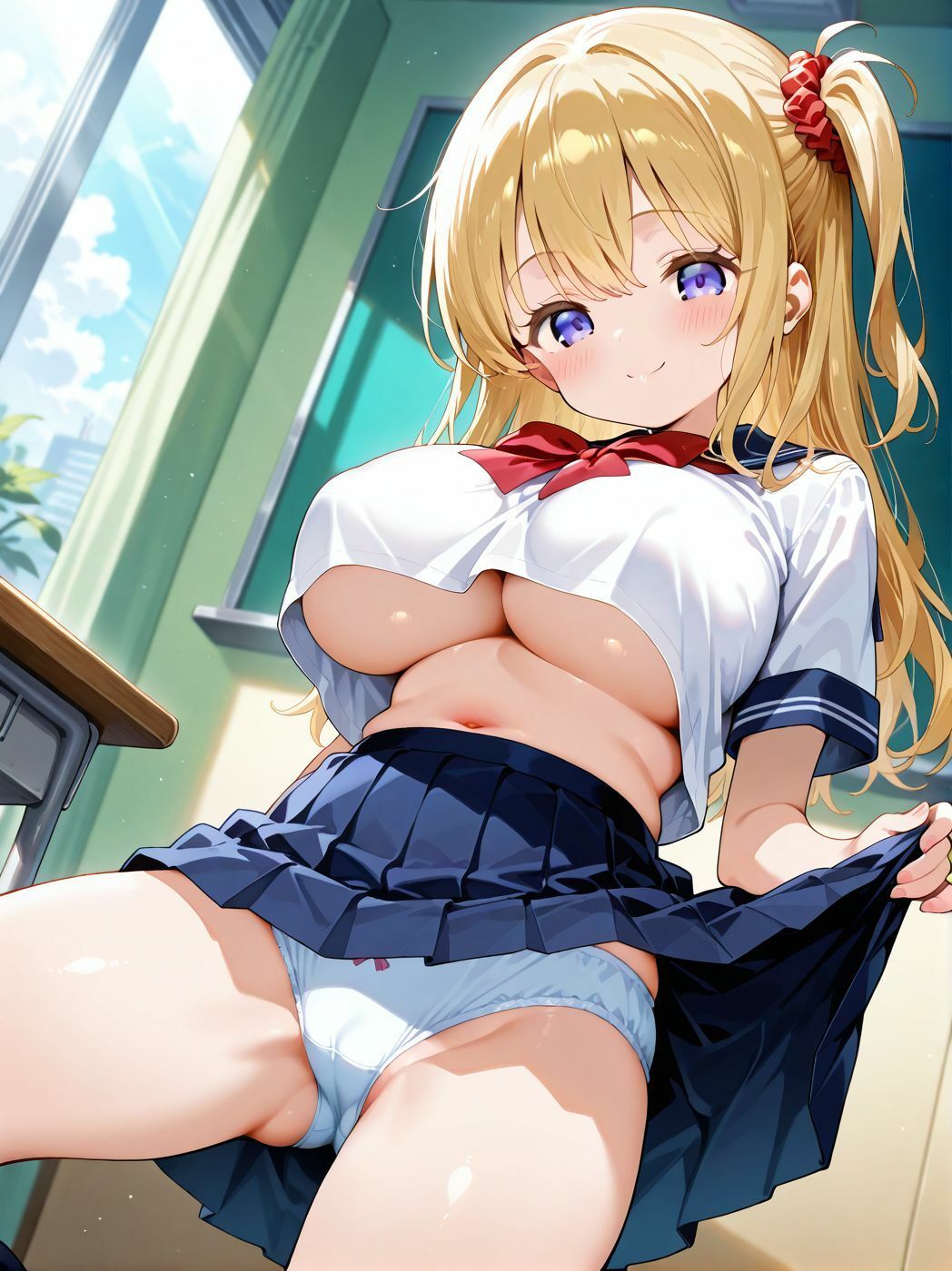 サンプル画像2:性教育専門〇等学校 巨乳専門性欲処理部(nes_aiart) [d_570981]