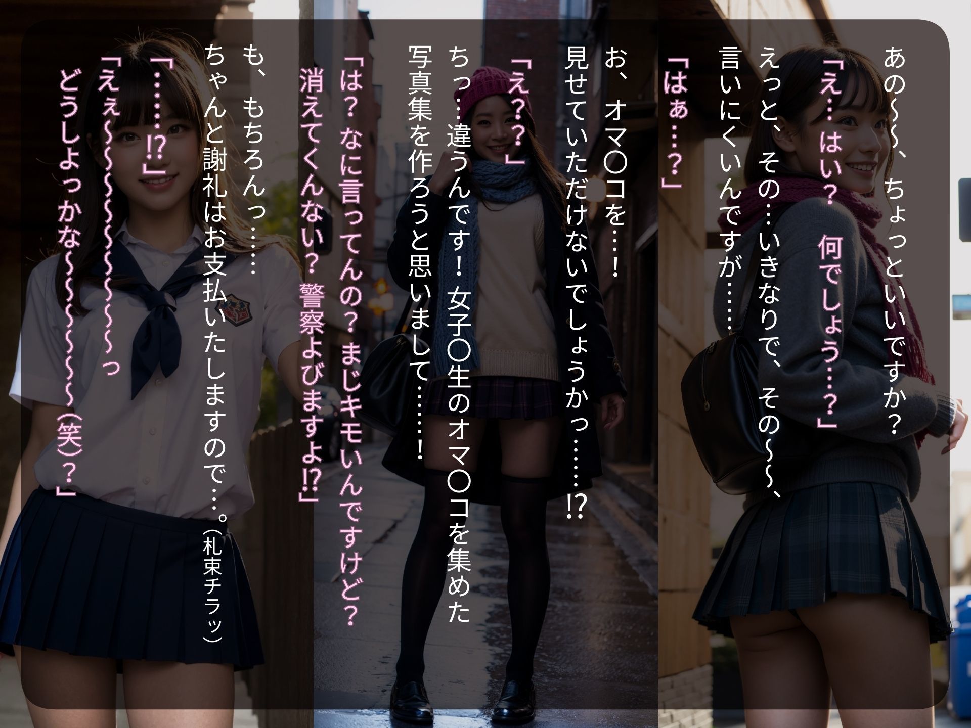 サンプル画像1:街撮りJK2〜ちょっとオマ〇コ、見せてもらってイイですか？〜【リアル実写系女子校生写真集】(美女らんまん) [d_570986]