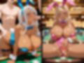 爆乳黒ギャルバニーガールがカジノでおじさん相手にやりたい放題！