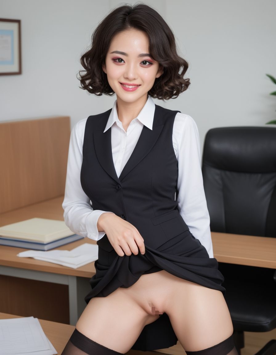 サンプル画像1:開脚美女  ショート秘書編(AI娘堂) [d_571253]