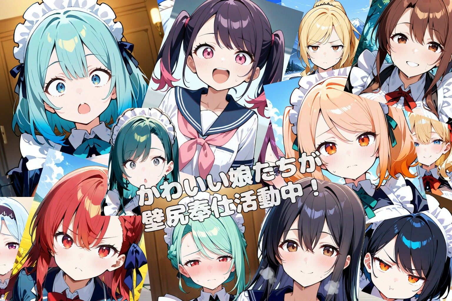 サンプル画像2:壁尻のある風景9 〜JK＆メイドの壁尻奉仕活動記〜(Trash Glider) [d_571257]