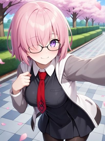 サンプル画像1:Fate/Grand Orderのマシュ・キリエライトから送られてきた自撮り写真(自撮りサークル  イカスミ工房) [d_571265]