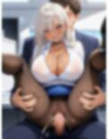 爆乳黒ギャルのOLがオフィスで男たちとやりたい放題！