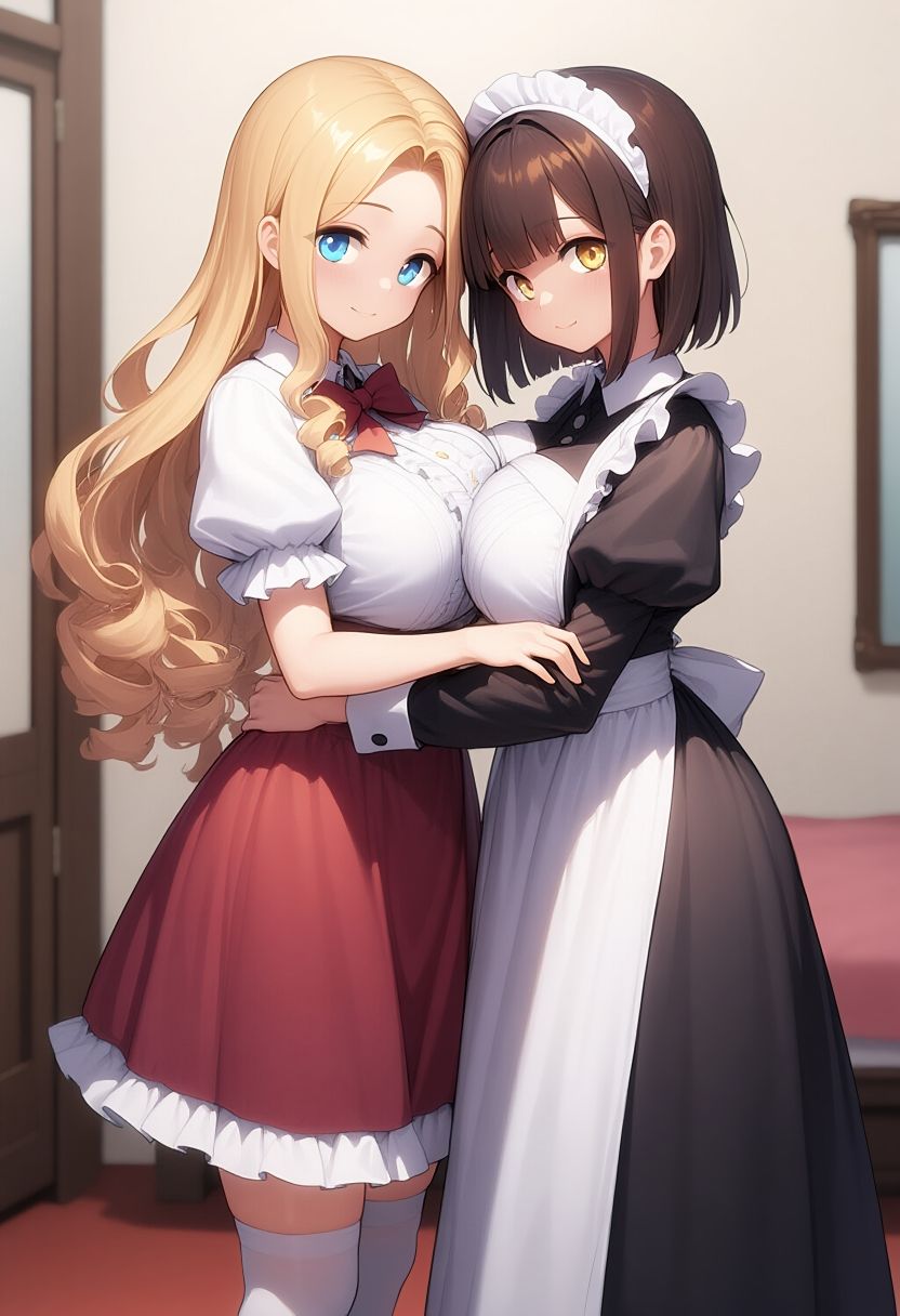 お嬢様とメイドさん、どっちかなんて決められないから3Pエッチ 画像1