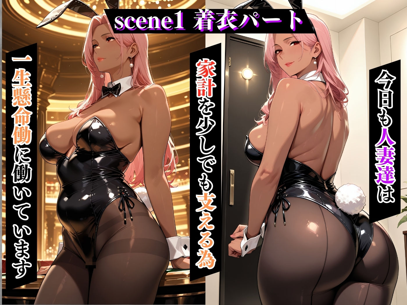 サンプル画像4:肉感人妻種付け〜熟した黒バニー集団孕ませ オナホ化公認カジノ〜(ワーテルLab) [d_571551]